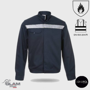 Bluza spawalnicza trudnopalna odblaskowa