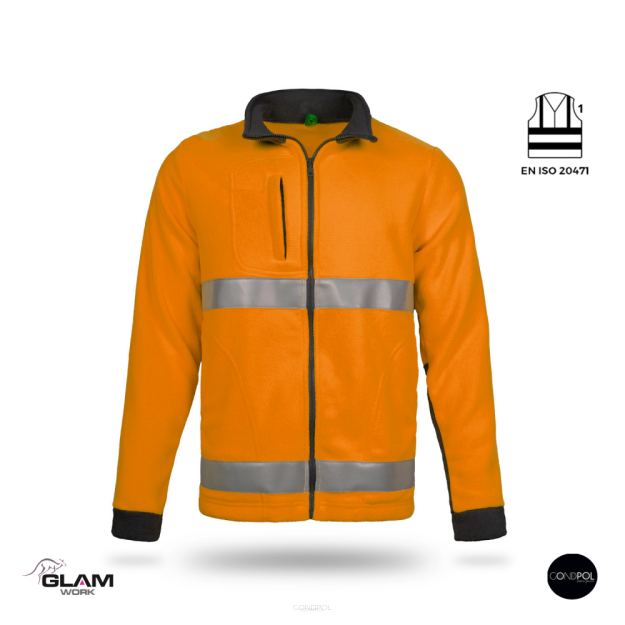 Bluza polarowa ochronna odblaskowa trudnopalna antystatyczna (pomarańcz)-produkt Gondpol