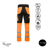 Spodnie ochronne multifunkcyjne odblaskowe ORION(pasek czarno-pomarańczowe)produkt Gondpol - 2