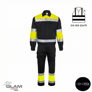 Ubranie ochronne z odblaskiem GRYF( bluza spodnie pasek lub szelki czarno żółty)produkt Gondpol