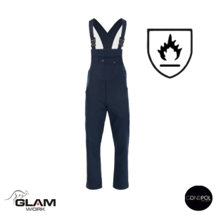 Spodnie ochronne trudnopalne ogrodniczki(granat)-produkt Gondpol