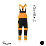 Ubranie ochronne multifunkcyjne odblask ORION(czarno-pomarańczowe certyfikat) spodnie ogrodniczki lub na pasku-produkt Gondpol - 3