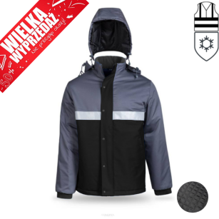 Kurtka ocieplana odblaskowa NORMAL(czarna-popiel)produkt Gondpol