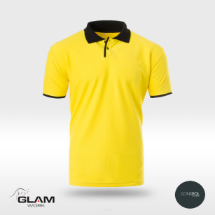 Koszulka ochronna polo bawełna żółto-czarna - Gondpol