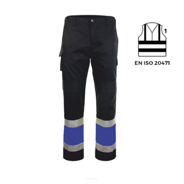 Spodnie ochronne odblaskowe pasek GRYF(czarno-niebieska)produkt Gondpol