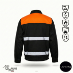 Bluza ochronna multifunkcyjna odblask ORION(czarno-pomarańczowa certyfikat)-produkt Gondpol - 2