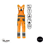 Spodnie ochronne multifunkcyjne ogrodniczki odblask ORION(pomarańczowo-szare certyfikat).-produkt Gondpol - 2