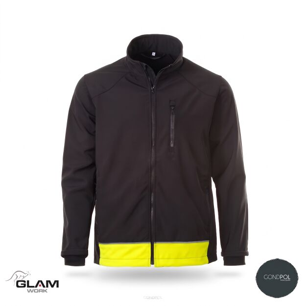 Kurtka ochronna membranowa softshell (czarno żółta)-produkt Gondpol