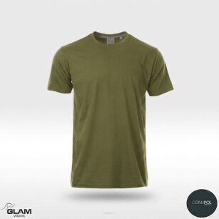T-SHIRT bawełniany oliwkowy