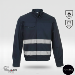 Ubranie ochronne trudnopalne granatowe z odblaskiem (bluza spodnie ogrodniczki lub pasek)produkt Gondpol - 2