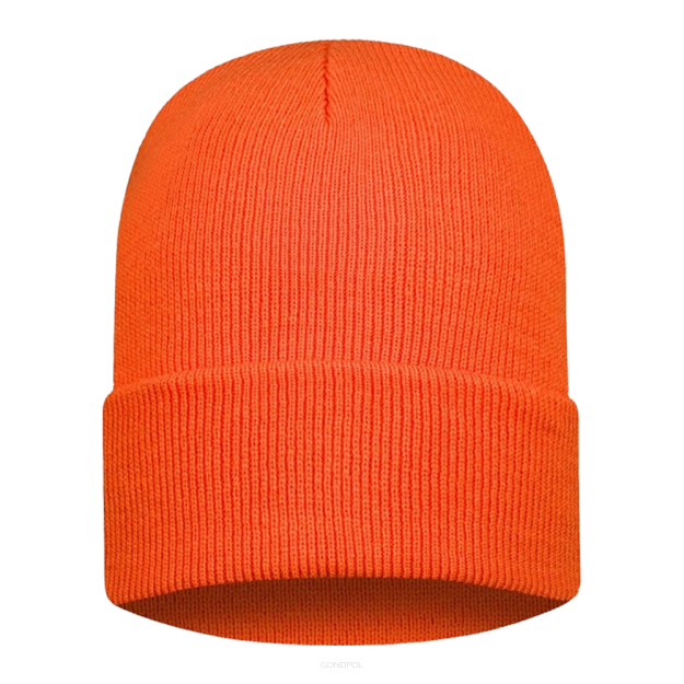 Czapka dzianinowa bawełniana pomarańcz-produkt Polski