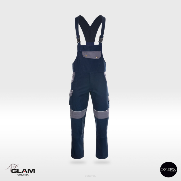 Spodnie ochronne ogrodniczki ORION(granatowo-popiel)produkt Gondpol
