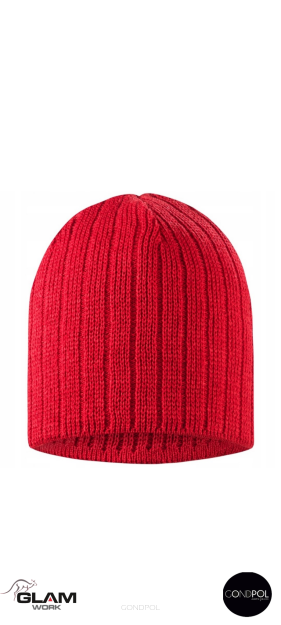 Czapka dzianinowa bawełniana czerwona-produkt Polski