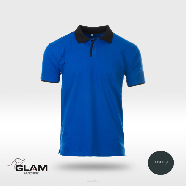 Koszulka polo niebieska 100% bawełna