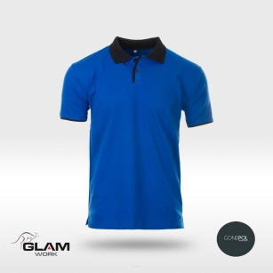 Koszulka  ochronna polo bawełniana niebiesko-czarna - Gondpol