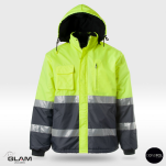 Kurtka ochronna ocieplana polarem odblaskowa WINTER(żółto popiel)-produkt Gondpol - 2