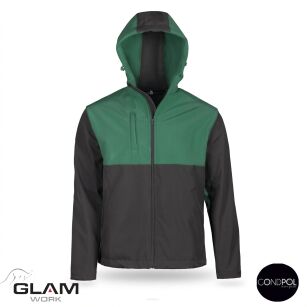 Kurtka ochronna ocieplana SOFTSHELL DUO czarno-zielona