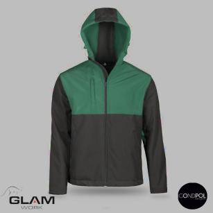 Kurtka softshell czarno-zielona