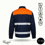 Bluza ochronna multifunkcyjna odblask ORION(granatowo-pomarańczowa certyfikat)-produkt Gondpol - 2