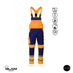 Ubranie ochronne multifunkcyjne odblask ORION(granatowo-pomarańczowe certyfikat) spodnie ogrodniczki lub na pasku-produkt Gondpol - 3