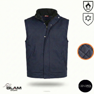 Bezrękawnik ochronny trudnopalny ocieplany dla spawacza(granat)-produkt Gondpol