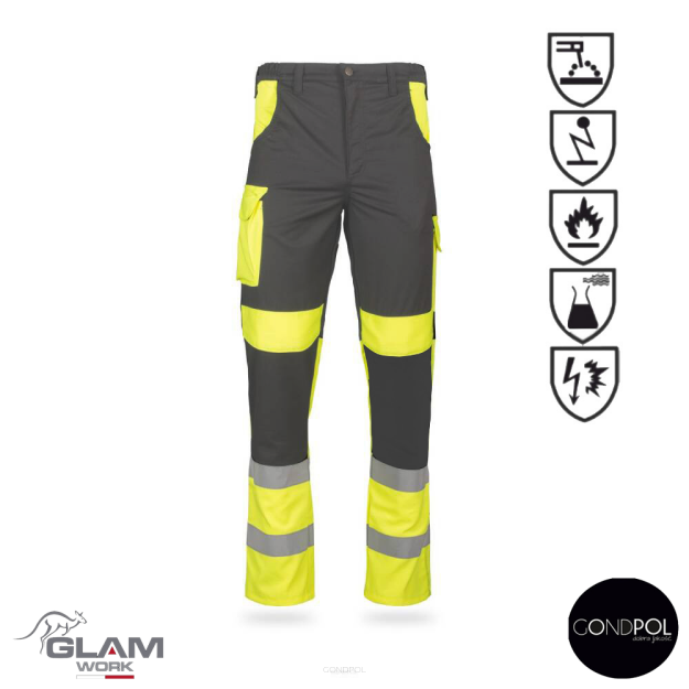 Spodnie orion premium pasek multifunkcyjne odblaskowe popielate