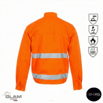 Bluza ochronna trudnopalna antystatyczna wzmacniana odblaskowa ORION(pomarańczowa certyfikat)-produkt Gondpol - 2