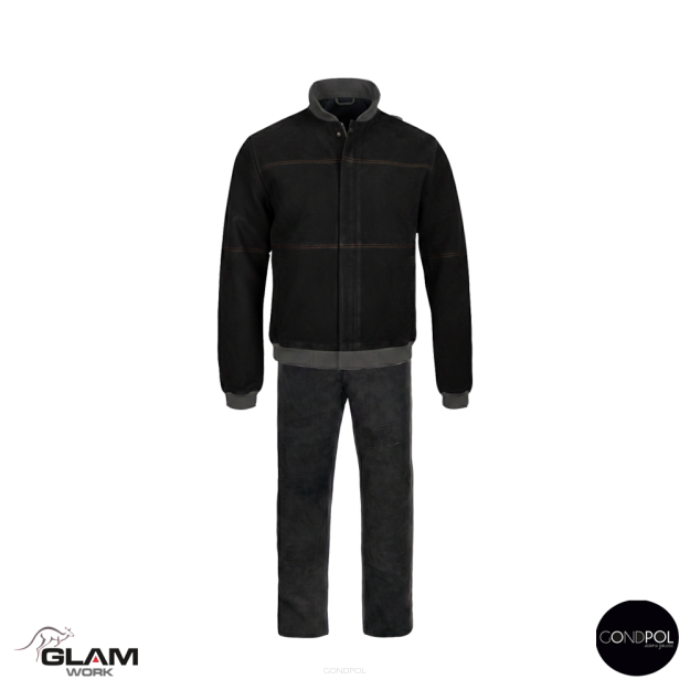 Ubranie ochronne skórzane dla spawacza na tkaninie(czarna)-produkt Gondpol