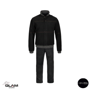 Ubranie ochronne skórzane dla spawacza na tkaninie(czarna)-produkt Gondpol