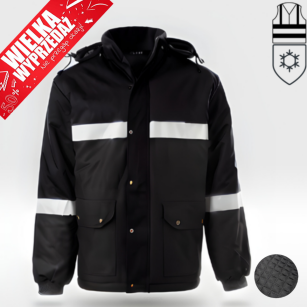 Kurtka ochronna ocieplana polarem odblask WINTER(czarna)-produkt Polski