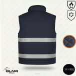 Bezrękawnik ochronny trudnopalny ocieplany z odblaskiem (granat)-produkt Gondpol - 2