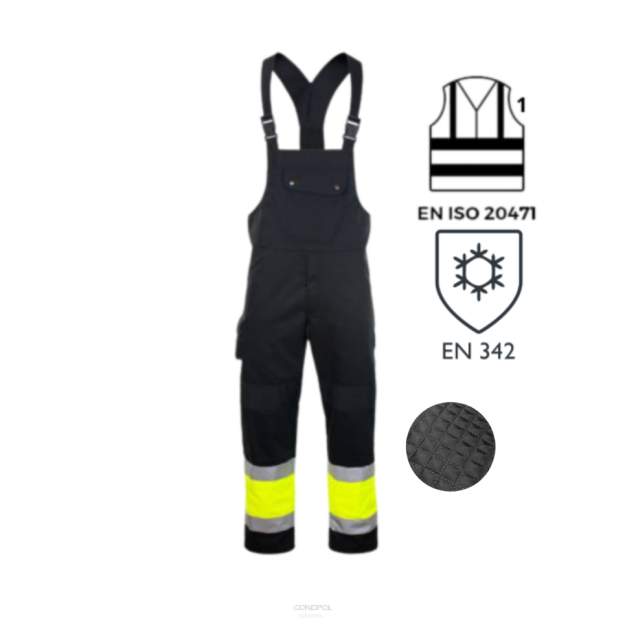 Spodnie ochronne ocieplane z odblaskiem GRYF(żółte-czarne)produkt Gondpol