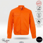 Ubranie ochronne trudnopalne antystatyczne ORION z certyfikatem pomarańczowe (spodnie na pasku lub ogrodniczki)-produkt Gondpol - 2