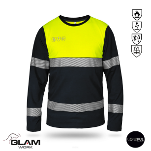 Koszulka ochronna trudnopalna antystatyczna odblaskowa długi rękaw-produkt Gondpol