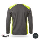 T-SHIRT bawełniany szaro-fluo długi rękaw - 2