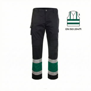 Spodnie ochronne odblaskowe pasek GRYF(czarno-zielone)produkt Gondpol