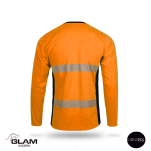 Koszulka ochronna trudnopalna  antystatyczna odblaskowa długi rękaw pomarańcz.-produkt Gondpol - 2