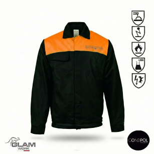 Bluza ochronna multifunkcyjna ORION(czarno-pomarańczowa certyfikat)-produkt Gondpol