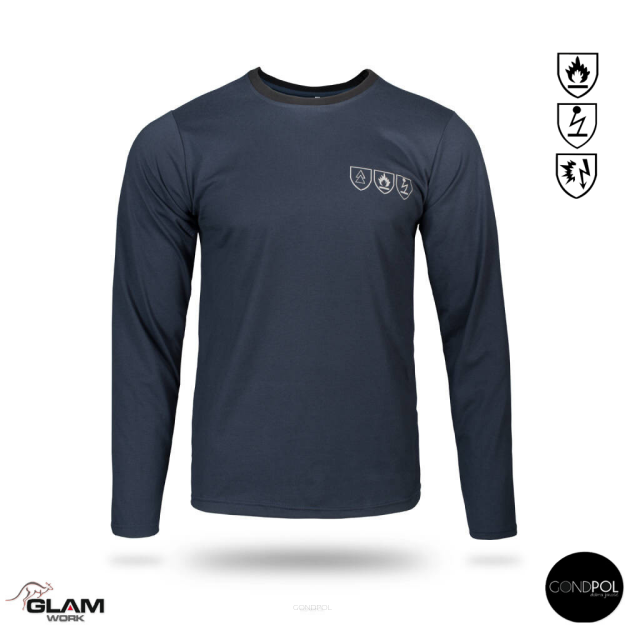 Koszulka dzianinowa ochronna trudnopalna antystatyczna(granat)-produkt Gondpol