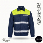 Ubranie ochronne multifunkcyjne odblask ORION(granatowo-żółte certyfikat) spodnie ogrodniczki lub na pasku-produkt Gondpol - 4