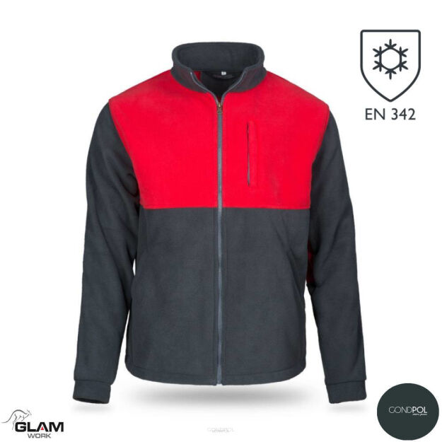 Bluza ochronna polarowa DUO(czerwono-szara)-produkt Gondpol