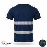 T-SHIRT bawełniany odblaskowy granat - 2