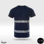 Koszulka t-shirt bawełniana z odblaskiem (granat)-produkt Gondpol - 2