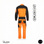 Kombinezon ubranie ochronny multfunkcyjny odblask ORION(pomarańczowo-czarny)produkt Gondpol - 2