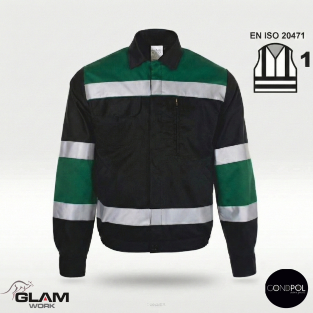 Bluza ochronna z odblaskiem GRYF(czarno-zielone)-produkt Gondpol