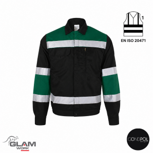 Bluza ochronna z odblaskiem GRYF czarno-zielone - Gondpol
