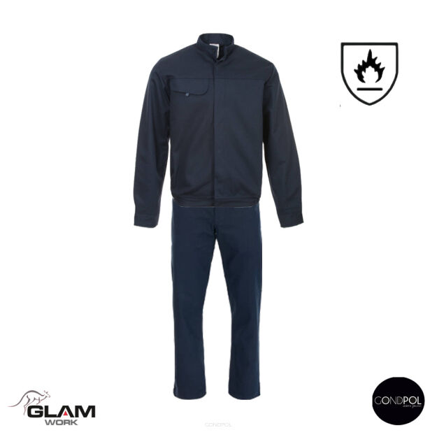 Ubranie ochronne trudnopalne wzmacniane ORION(bluza,ogrodniczki lub pasek granat)produkt Gondpol