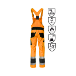 Spodnie ochronne multifunkcyjne ogrodniczki odblask ORION(pomarańczowo-czarne certyfikat)-produkt Gondpol - 2