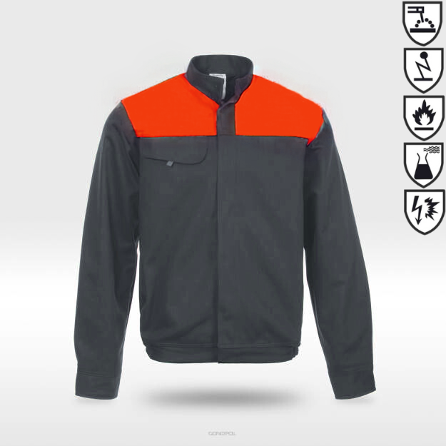 Bluza ochronna multifunkcyjna ORION czerwono szara certyfikat