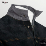 Bluza ochronna skórzana dla spawacza(czarna brązowa)-produkt Gondpol - 3